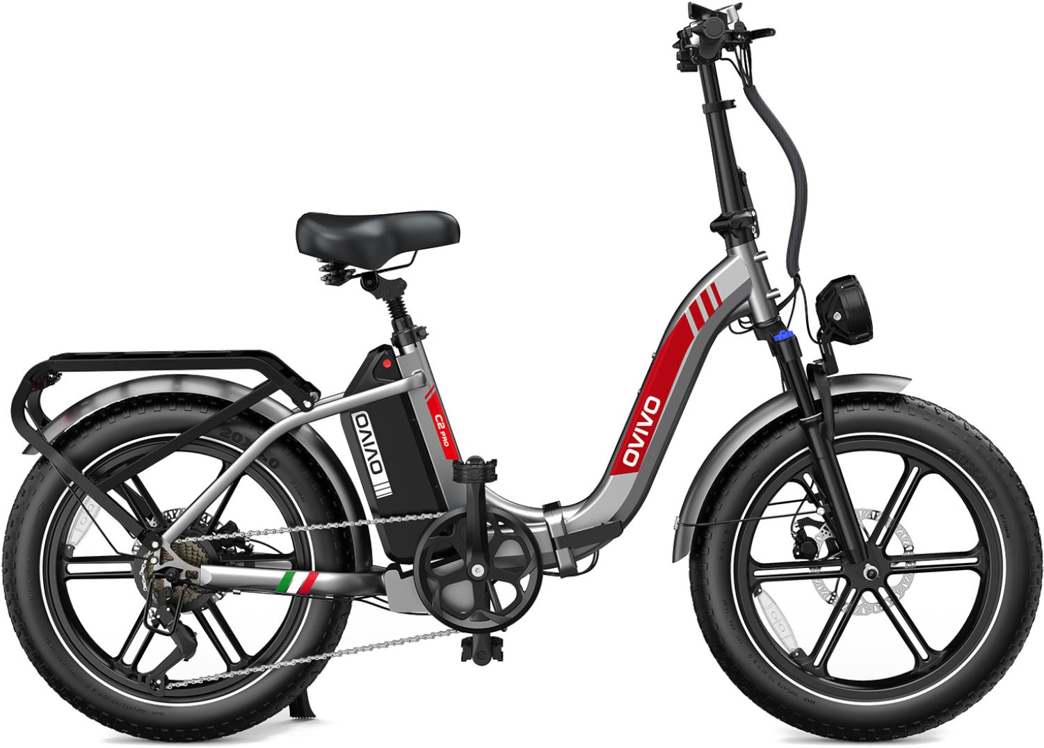 Vélo argent et rouge